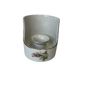 Royal Sealy‎ Moss Rose Taper Candle Holder With Handle Made In Japan